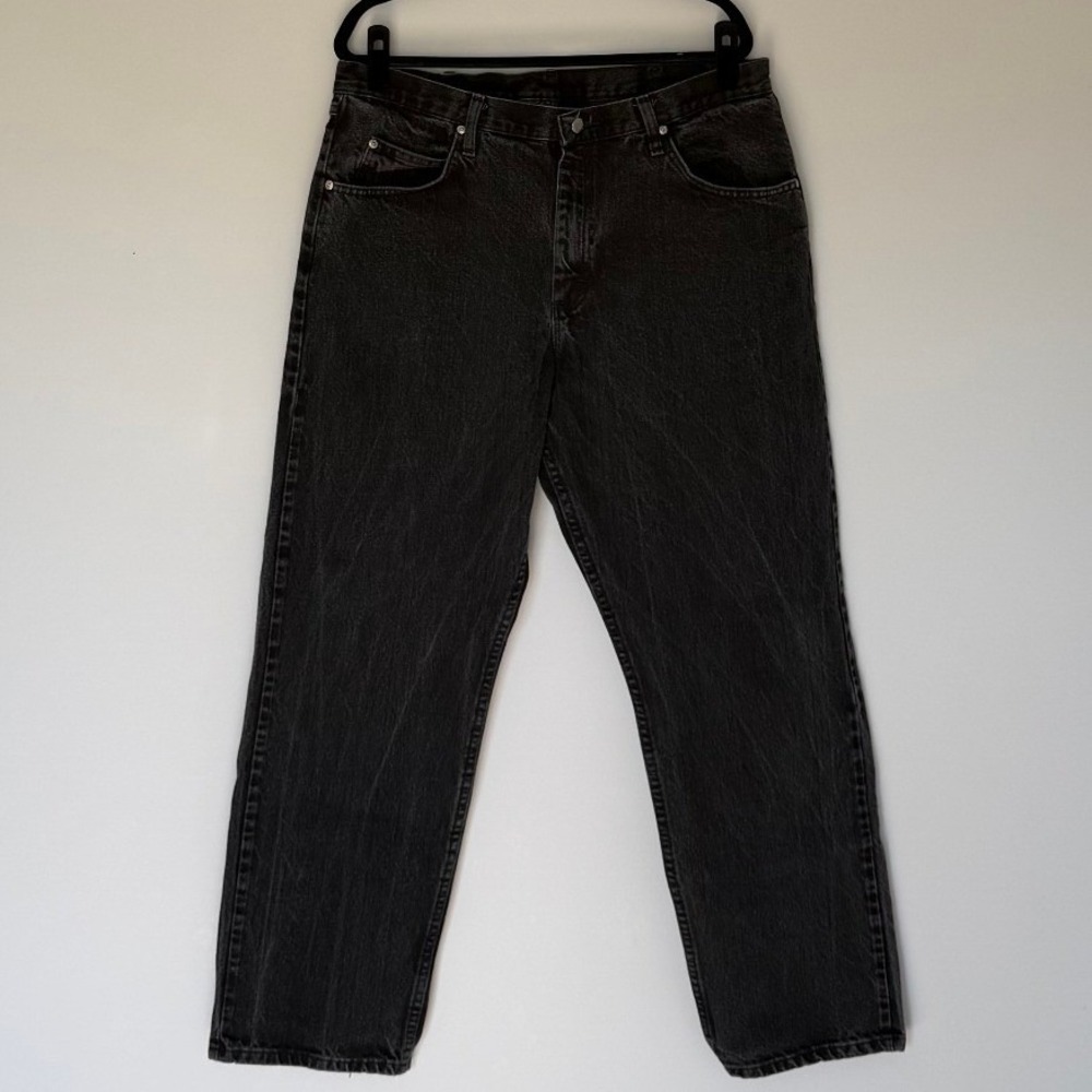 Wrangler Mens Relaxed Fit Jeans 38x30 Charcoal Gray Black Denim 976T1CB